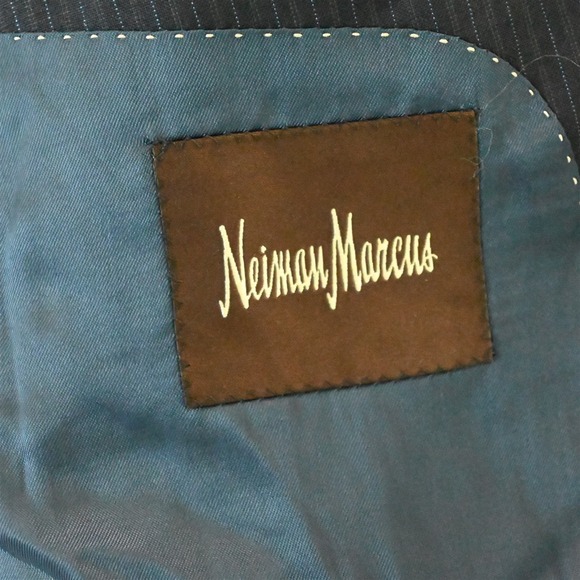 Neiman Marcus 46R Blue Striped 100% Wool‎ Sable Blazer Suit Jacket Sport Coat - Picture 4 of 12